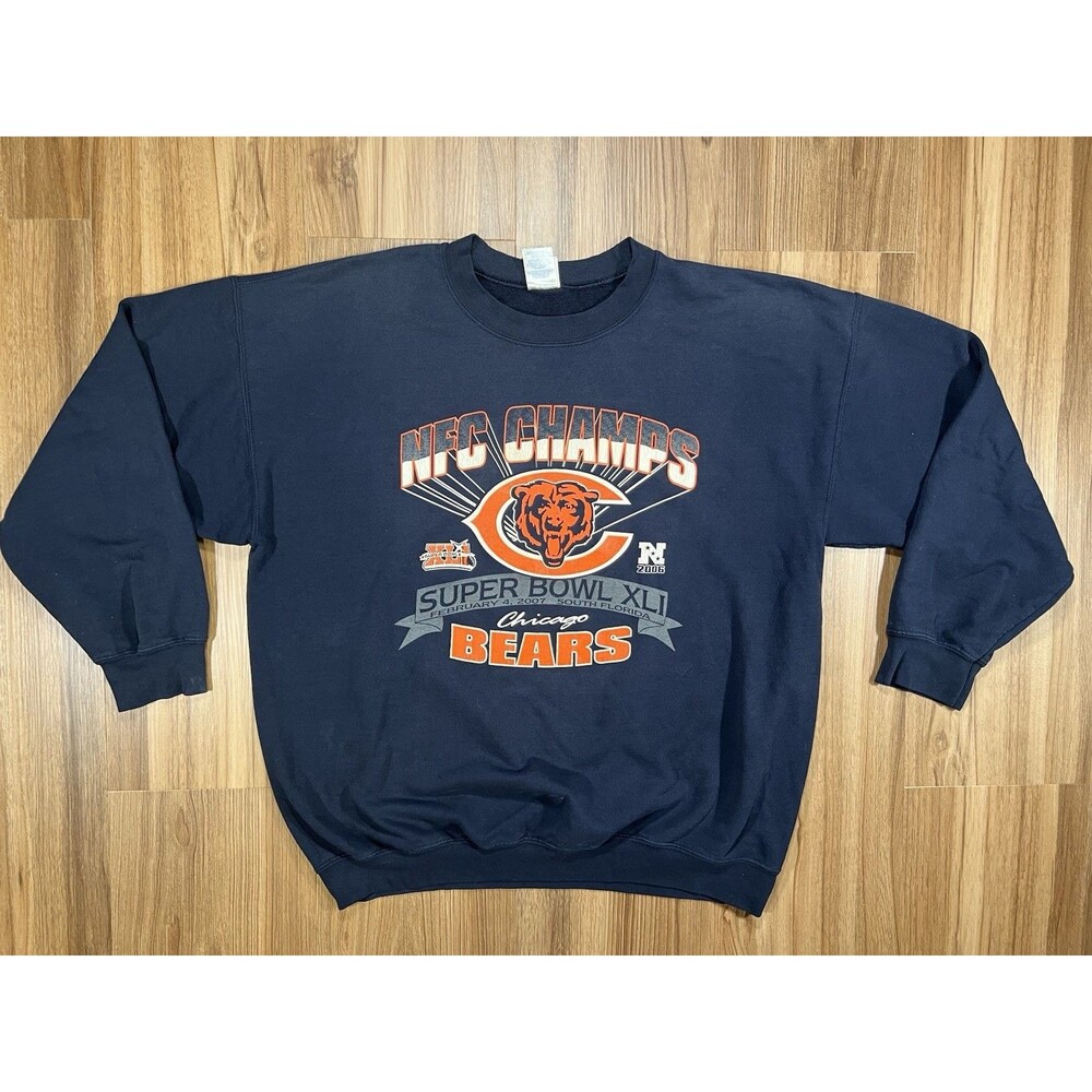 Vintage Chicago Bears 2006 NFC Champions Gildan Crew Neck Sweatshirt Size XL